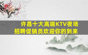 许昌十大高端KTV夜场招聘促销员欢迎你的到来